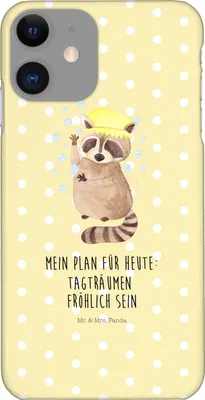 Produktbild von Mr. & Mrs. Panda Iphone 11 Handyhülle Waschbär - Gelb Pastell - Geschenk, Seifenblasen, Tagträumen, Waschen, Tiere, Hülle, Handy Schutzhülle, XS, Cover, Plan, Fröhlich