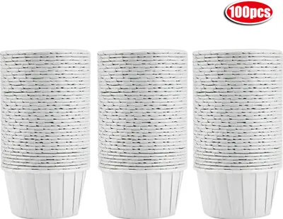 Productafbeelding van 100 stuks mini cupcakevormpjes, papieren ronde cakevormen, muffinvormpjes voor thuis, feestjes en bruiloften #1