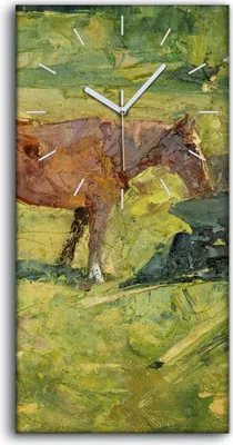 Produktbild von Wandbild Leinwand Bilder Wanduhr 30x60 Tier Pferd Feld Dorfbewohner Kunst - weiße Hände