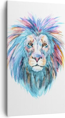 Produktbild von Bild auf Leinwand - Leinwandbild - Einteilig - Bunt Löwe Mähne - 45x80cm - Wand Bild - Wanddeko - Wandbilder - Leinwanddruck - Bilder - Wanddekoration - Leinwand bilder - Wandbild - PA45x80-4250