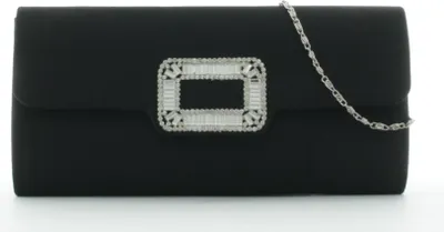 Produktbild von JSI, Clutch, Abendtasche, Umhängetasche, 25 x 12 x 5,5 cm, 1,65 Liter, Kette, Strass Schwarz