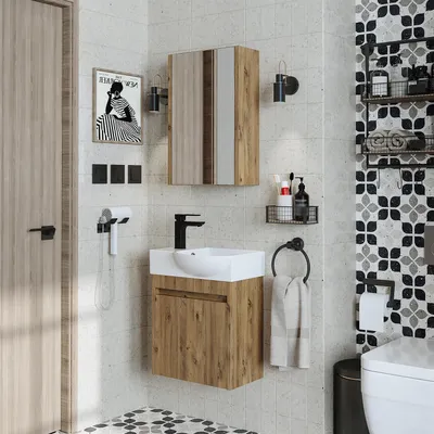 Produktbild von Roomart LEO Badmöbel-Set 3-teilig 46.5 cm breit, Eiche