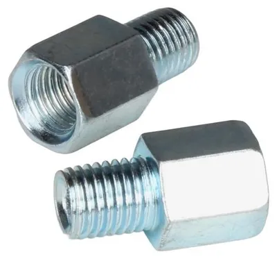 Immagine prodotto di 2 adattatori per specchietti, color argento (specchietto: filettatura M10 a destra / manubrio: filettatura M10 a sinistra) - Citomerx