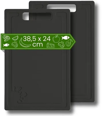 Produktbild von Schneidebrett Set 2 Stück – 38,5 x 24 cm, rutschfest, mit Saftkanal