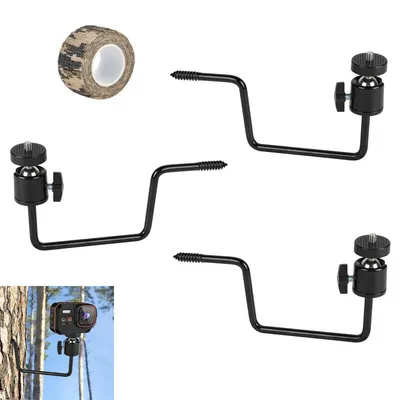 Produktbild von 3pcs Wildkamera-Stativ, Baumstammhalterung, 360° verstellbar, universelles 1/4"-20 Gewinde, langlebig, für Solarpanels, Jagd- & Überwachungskameras