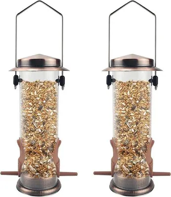 Produktbild von Vogel-Futterstation Set 2 Stück - Edelstahl, für Garten, Vögel wie Finken und Kardinäle
