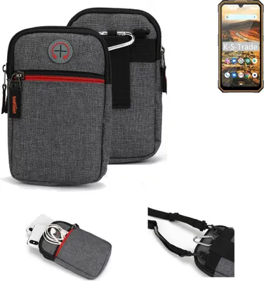 Produktbild von K-S-Trade Holster Gürteltasche kompatibel mit Cubot KingKong 5 Handy Tasche Schutz Hülle grau Zusatzfächer 1x