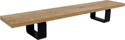 Produktbild von Monitorständer Holz mit Metallfuß, Erhöhungständer (105x20x14h, Saphir Eiche Dekor)