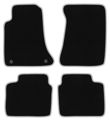 Produktbild von Fußmatten Automatten Velours Schwarz/Silber für Opel Omega A 1986-1994 Set 4-tlg