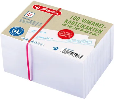 Zdjęcie produktu dla Herlitz 50041169 Herlitz Karteikarte A7 Vokabeln liniert weiß Bl.Engel 100er