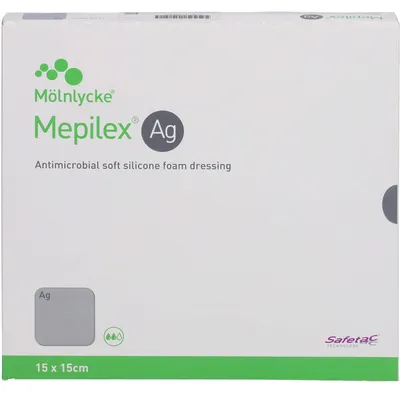 Immagine prodotto di Medicazione in schiuma Mepilex Ag 15x15 cm sterile 5 pz