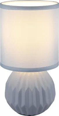 Image de Lampe de table, céramique, textile, bleu, H 23 cm