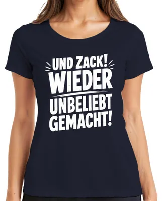 Productafbeelding van En zowa! Weer in de problemen! Grappige opmerking, sarcastisch dames T-shirt, marineblauw, maat M