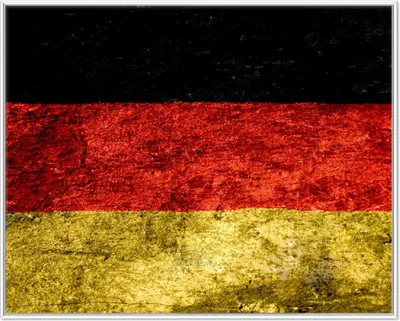 Produktbild von Wallario Wandbild Verwitterte Deutschland-Fahne in schwarz rot gold, Größe: 40,30 x 50,30 cm, Poster mit weißem Aluminiumrahmen