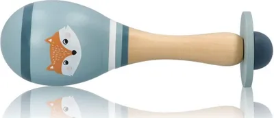 Produktbild von Babyrassel Maracas, Musikinstrument 18 x 6 cm, Musikspielzeug für Kinder ab 6 Monaten - Fuchs - Baby-Rassel aus Holz - Lernspielzeug - Geschenk für ein Kleinkind
