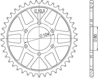 Immagine prodotto di In Acciaio Passo 630 - Z 41 Denti (Dis.16601)