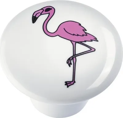 Produktbild von Möbelknopf Kunststoff weiß Ø 32 mm Flamingo, 1 Stück