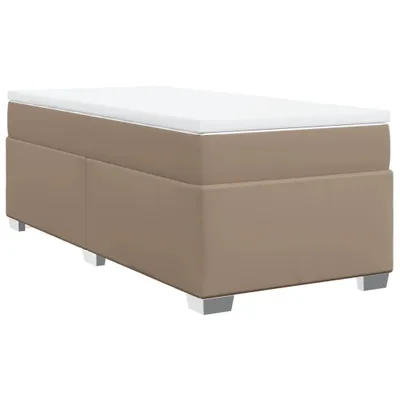 Produktbild von Boxspringbett mit Matratze Cappuccino-Braun 90x190cm Kunstleder