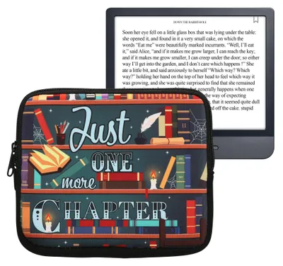 Produktbild von kwmobile Tasche für eReader - Neopren Hülle Schutzhülle Bibliothek Motto Mehrfarbig - Innenmaße
