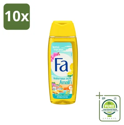 Obrázek produktu pro 10 kusů sprchového gelu Fa Mediterranean Jewels Amalfi - Orchidee & Citrus, objem 250 ml, velkopack