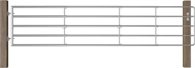 Immagine prodotto di vidaXL Cancello a 5 tubi in acciaio (150-400)×90 cm argento