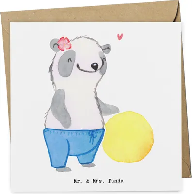 Produktbild von Mr. & Mrs. Panda Grußkarte Physiotherapeutin Herz - Weiß - Geschenk, anlasskarte, Klappkarte, Glückwunschkarte, faltkarte, doppelkarte