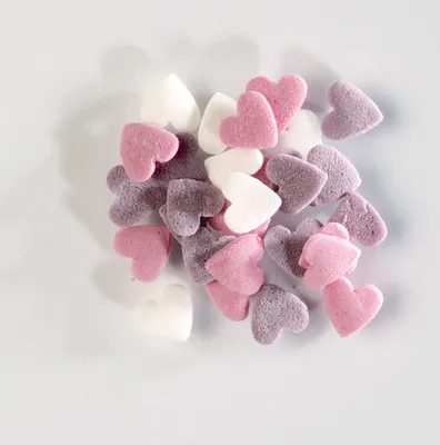 Produktbild von Günthart Streudekor Herzen, weiß, rosa & lila, 1,5kg