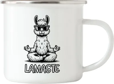 Produktbild von Lamaste Süßes Lama Emaille Tasse Büro Yoga Humor Worklife Balance