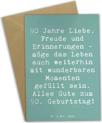 Produktbild von Mr. & Mrs. Panda babykarte Spruch 90. Geburtstag - Meeresbrise - Geschenk, osterkarte, Geburtstagsfeier, Geburtstagsgeschenk, Happy Birthday, 90 Jahre, Erfahrungen