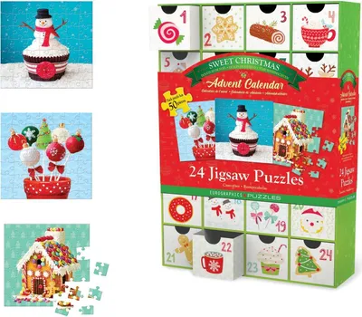 Produktbild von EUROGRAPHICS Puzzle Adventskalender: Süße Weihnachten 24x50 Teile