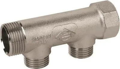 Immagine prodotto di Collettore universale a 2 vie idraulico 3/4" x 1/2" riscaldamento ad acqua IG/AG