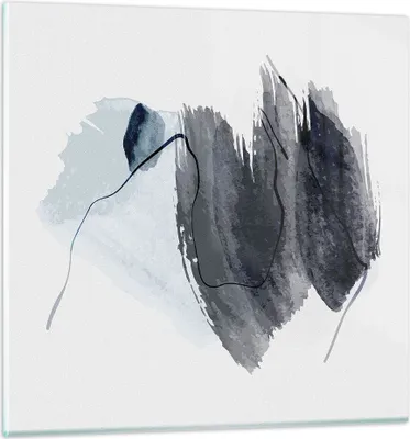 Produktbild von Bilder auf glas - Einteilig - Blau Grau Aquarell - 70x70cm - Glasbilder - Wandbilder - Bilder - zum Aufhängen bereit - Wanddekoration aus Glas - Glas Bilder - Wandbild auf Glas - GAC70x70-4975