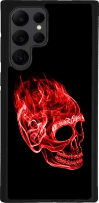 Produktbild von TPU Silikon Hülle für Samsung Galaxy S23 ULTRA Handy Cover Case Schutzhülle Handyhülle Bumper MOTIV 36 Schädel Rot