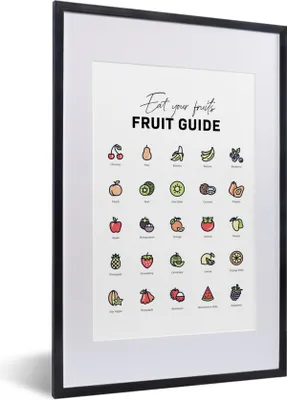 Produktbild von MuchoWow® Gerahmtes Poster Küche - Lebensmittel - Obst 40x60 cm - Poster mit Schwarzem Bilderrahmen Wandposter Rahmen Foto Bilder - Poster in Rahmen