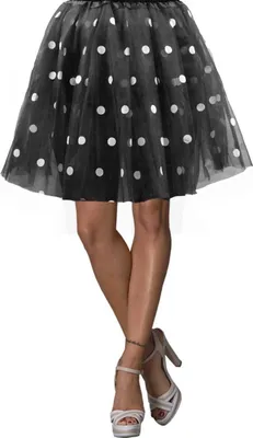 Produktbild von Tüllrock schwarz weiß Punkte Petticoat Karneval Tüll Rock Kostüm Rockabilly