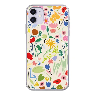Produktbild von MuchoWow® Handyhülle Schutzhülle Hülle für iPhone 11 Blumen - Muster - Pflanzen Silikon Softcase Handy Hülle - Handytasche