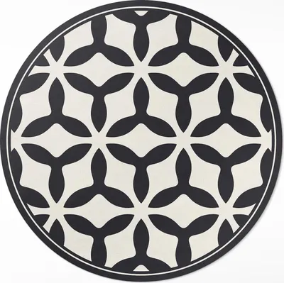 Produktbild von Modernes geometrisches Muster– Vinyl Fußmatte – Ø 130cm – Rutschfest, Pflegeleicht & Langlebig