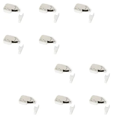 Produktbild von Emuca Kit von 10 Schwenkverschluss Fast Latch, Stahl und Kunststoff, Weiß