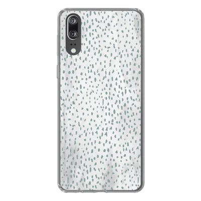 Produktbild von MuchoWow® Handyhülle Schutzhülle Hülle für Huawei P20 Polka dots - Marmor - Weiß Silikon Softcase Handy Hülle - Hardcover