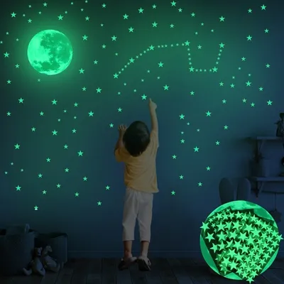 Immagine prodotto di Adesivi Fosforescenti Luna - Decorazione per Bambini KP16756
