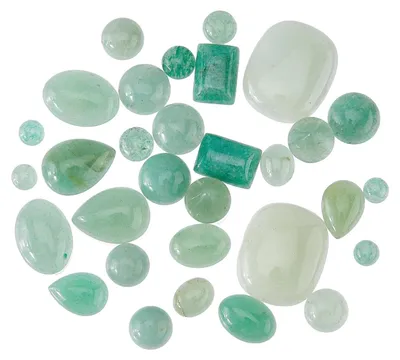 32er Set Aventurin Cabochons, 5 Formen, 6~24x6~20x3~6mm