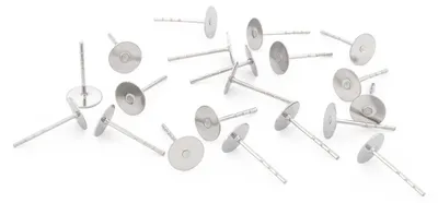 Produktbild von Vintageparts Ohrstecker-Rohlinge 316 Edelstahl 6 mm Klebeplatte, 20 Stück