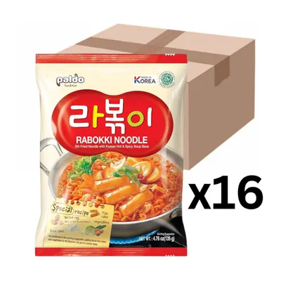 Produktbild von 16er-Pack Paldo Instantnudeln Rabokki Hot & Spicy 135g