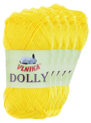 5 x 100g Strickgarn Dolly Uni Häkelgarn Handstrickgarn Wolle zitronengelb