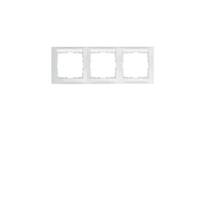 Produktbild von BER S1 Rahmen mit 10238919 Schriftfeld 3fach polarweiss glänzen
