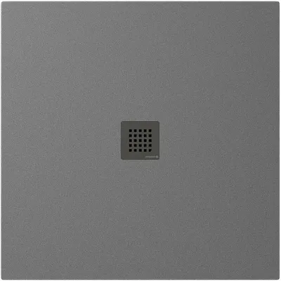 Produktbild von Polysan TRENECA Gussmarmor-Duschwanne 90x90cm, Verkürzungsmöglichkeit, grau matt