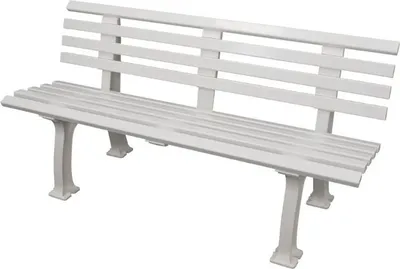 Produktbild von Gartenbank Antigua | 3-Sitzer | Weiß | HxBxT 74x150x54cm | Witterungs- & UV-beständiger Kunststoff | Parkbank Sitzbank Außenbereich Garten Balkon Terrasse