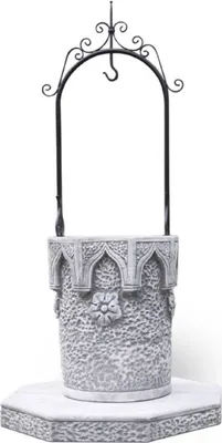 Produktbild von Casa Padrino Jugendstil Gartenbrunnen Grau / Schwarz 110 x 110 x H. 195 cm