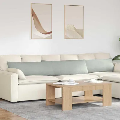 Zdjęcie produktu dla vidaXL Poduszka na sofę 2 sztuki jasnoszara 200 x 40 cm tkanina sztruksowa