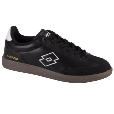 A single black Lotto sneaker is shown from the side against a white background.